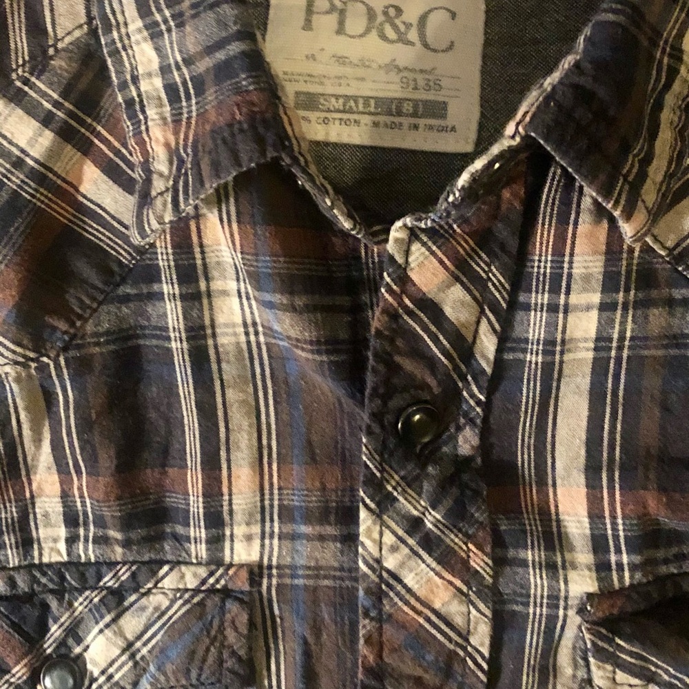 PD&C Boys Plaid striped button down